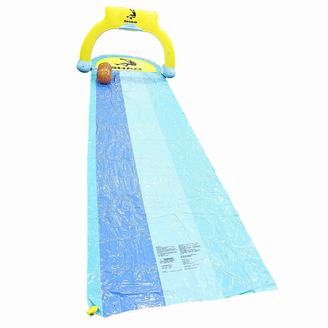 SHAQ Triple Water Slide with Splash Pool & Inflatable Boards