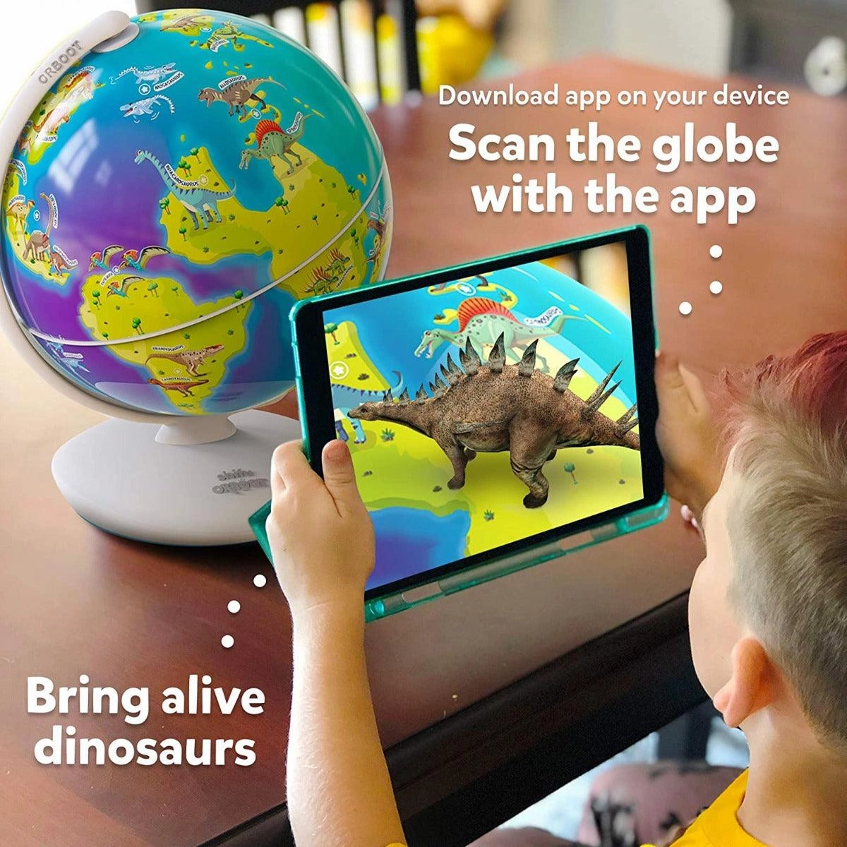 Shifu Orboot Dinos - Interactive AR World of Dinosaurs Globe for Kids Ages 4-10 Years (App Based Globe, Device Not Included)