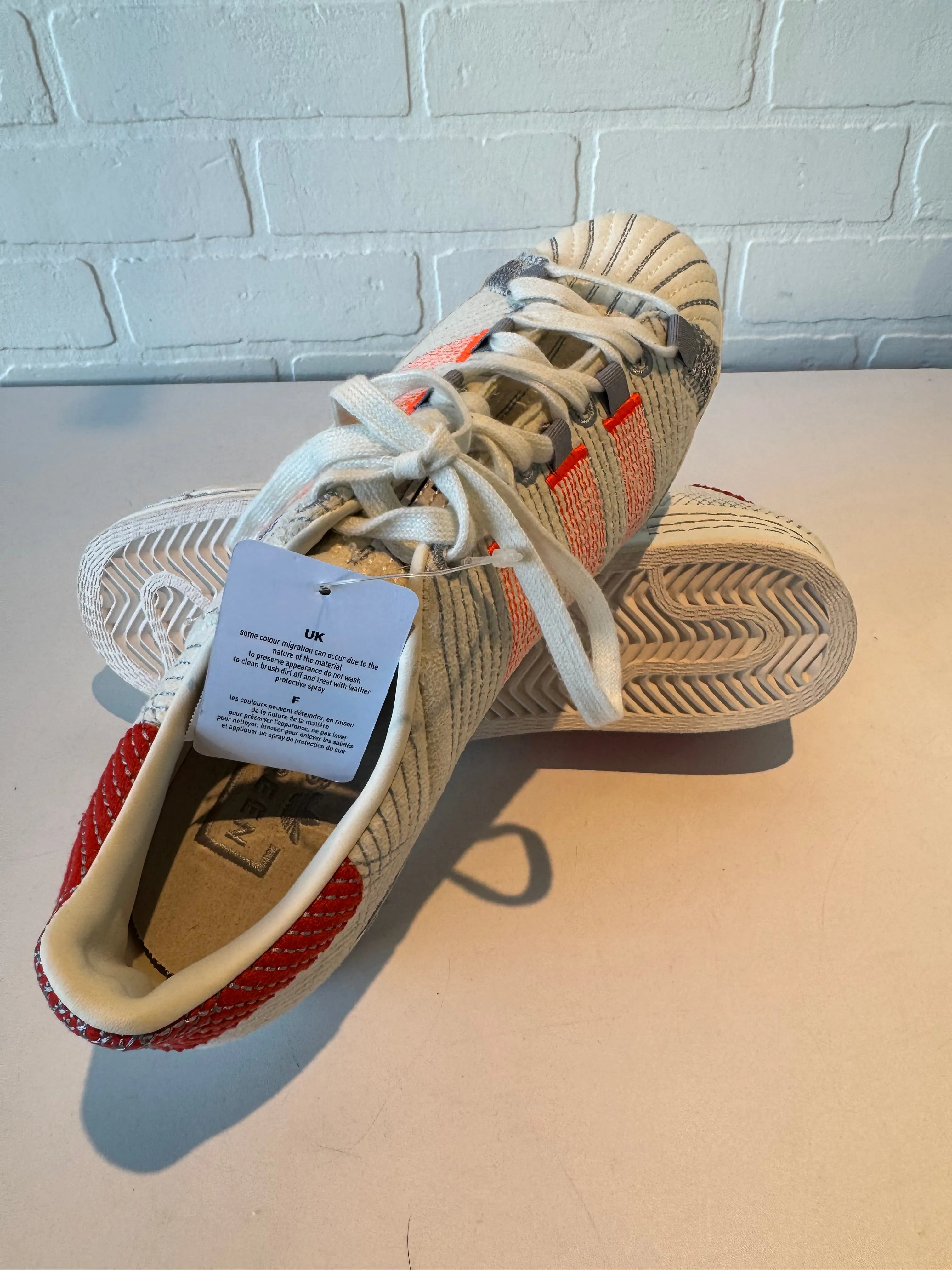 Shoes Sneakers By Adidas In Orange & White, Size: 8