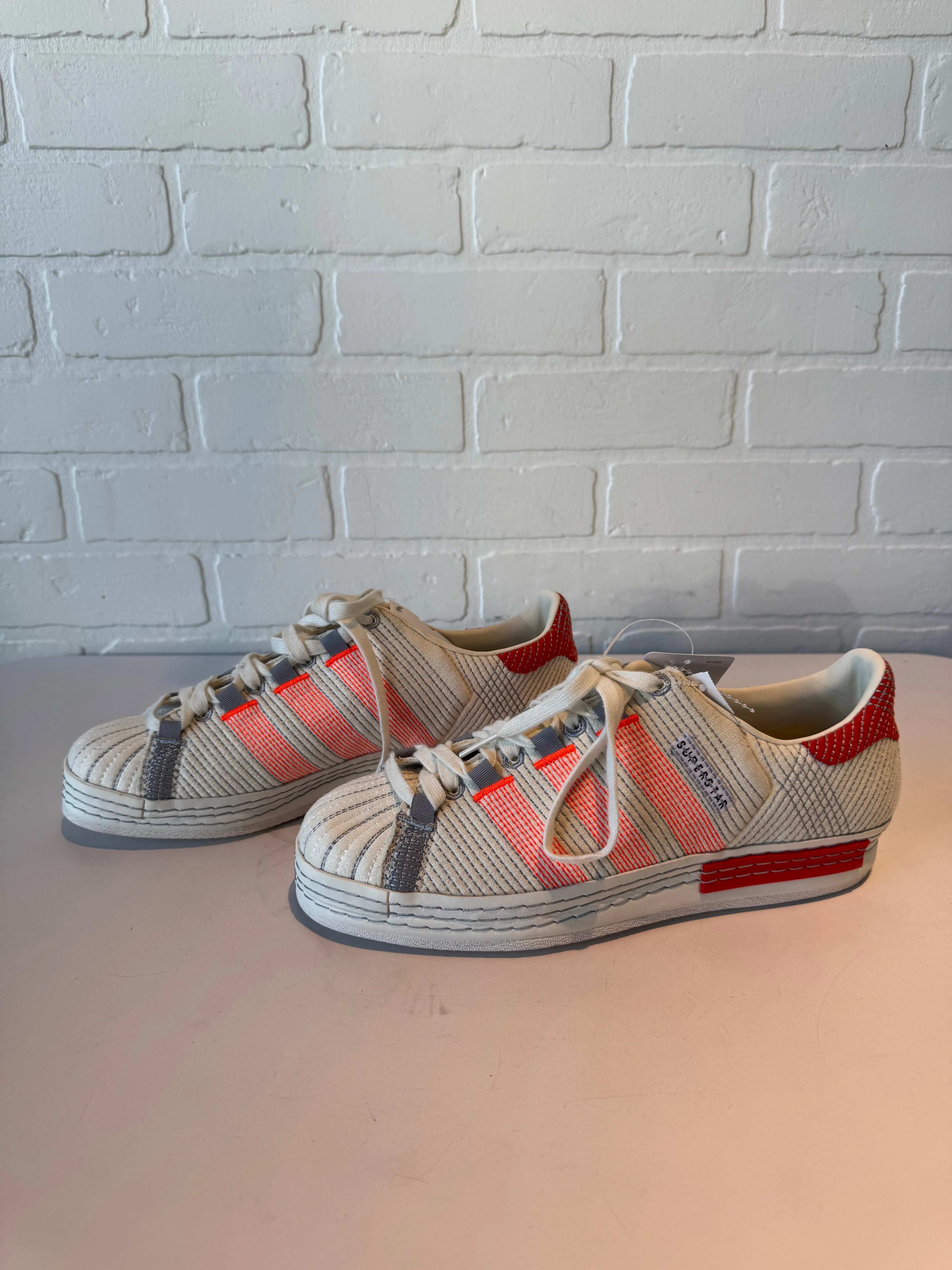 Shoes Sneakers By Adidas In Orange & White, Size: 8