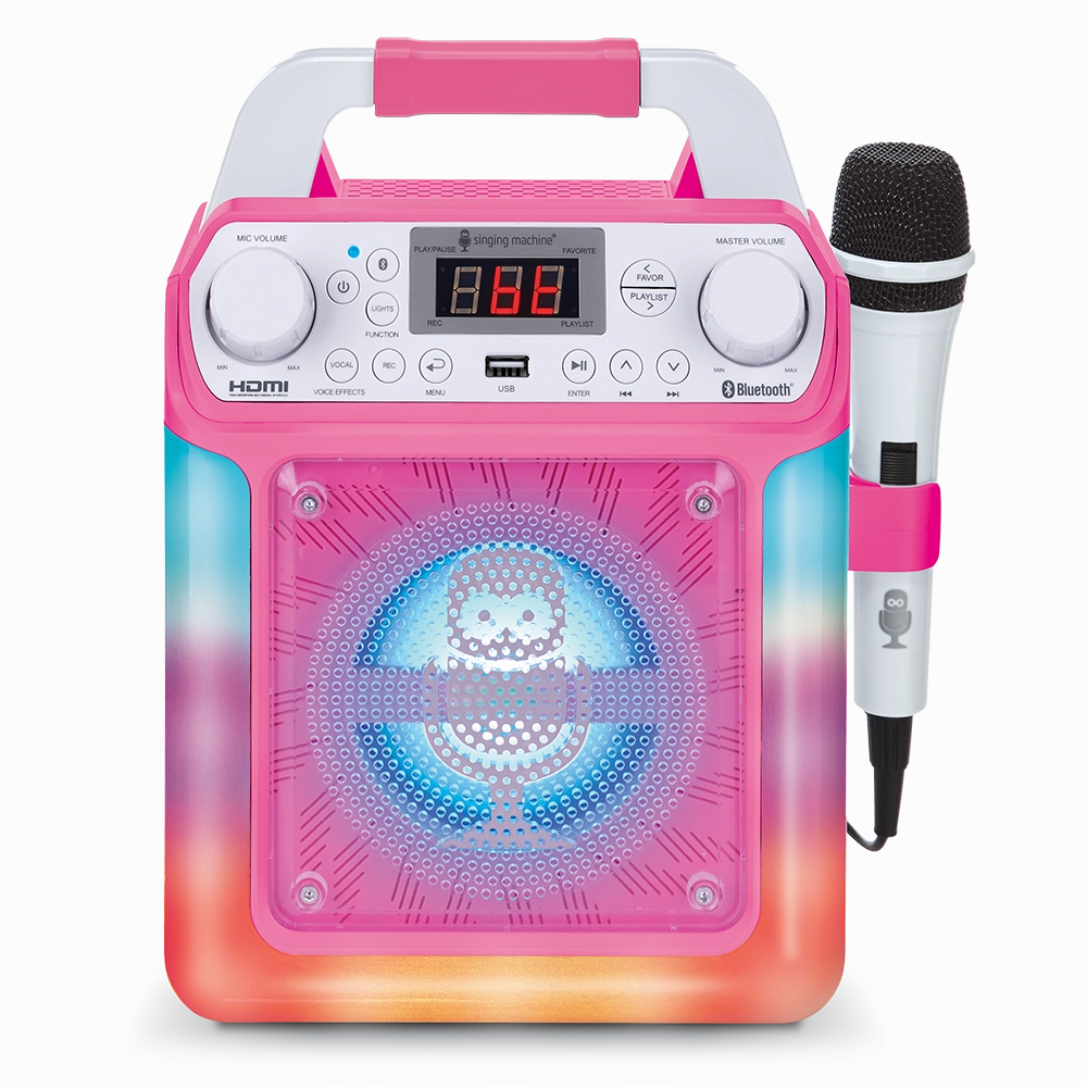 Singing Machine Groove Mini Bluetooth Karaoke Machine with 1 Wired Microphone and Disco Light Show
