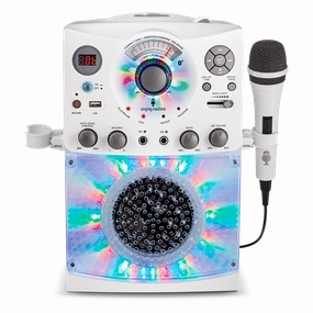 Singing Machine Portable Bluetooth Karaoke Machine with Wired Microphone and LED Disco Lights