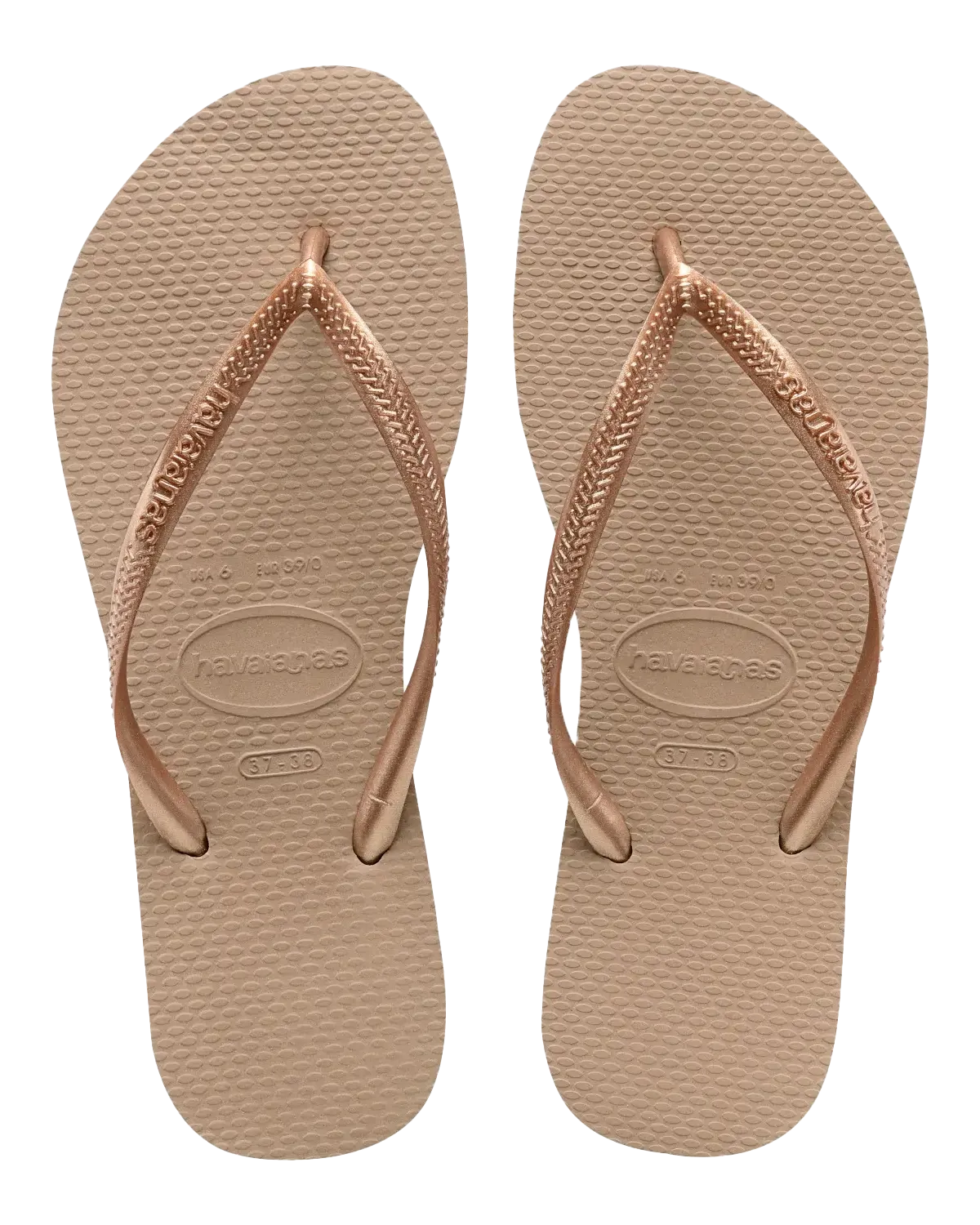 Slim Flip Flops in Rose Gold