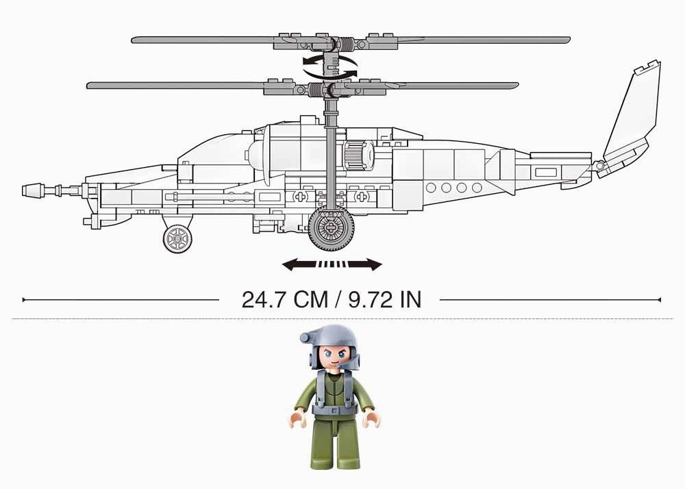 Sluban Ka-50 Black Shark Combat Helicopter Building Blocks For Ages 6 
