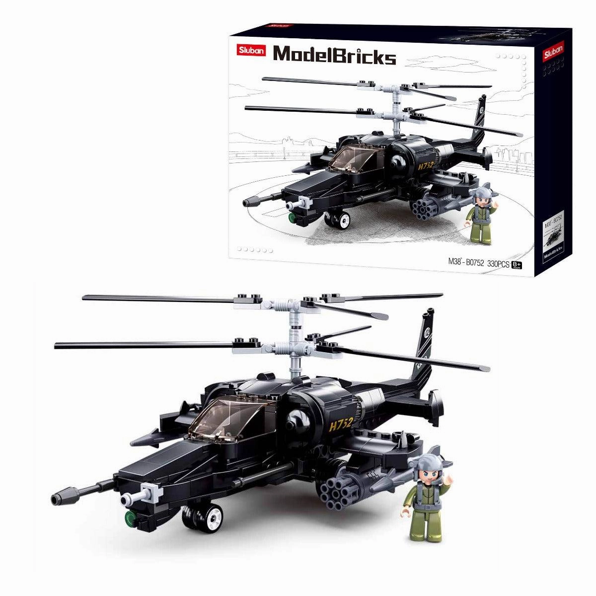 Sluban Ka-50 Black Shark Combat Helicopter Building Blocks For Ages 6 