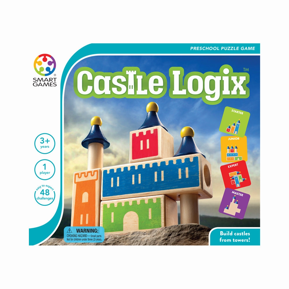 SmartGames Castle Logix Wooden Puzzle Game - Educational Brain Game for Kids