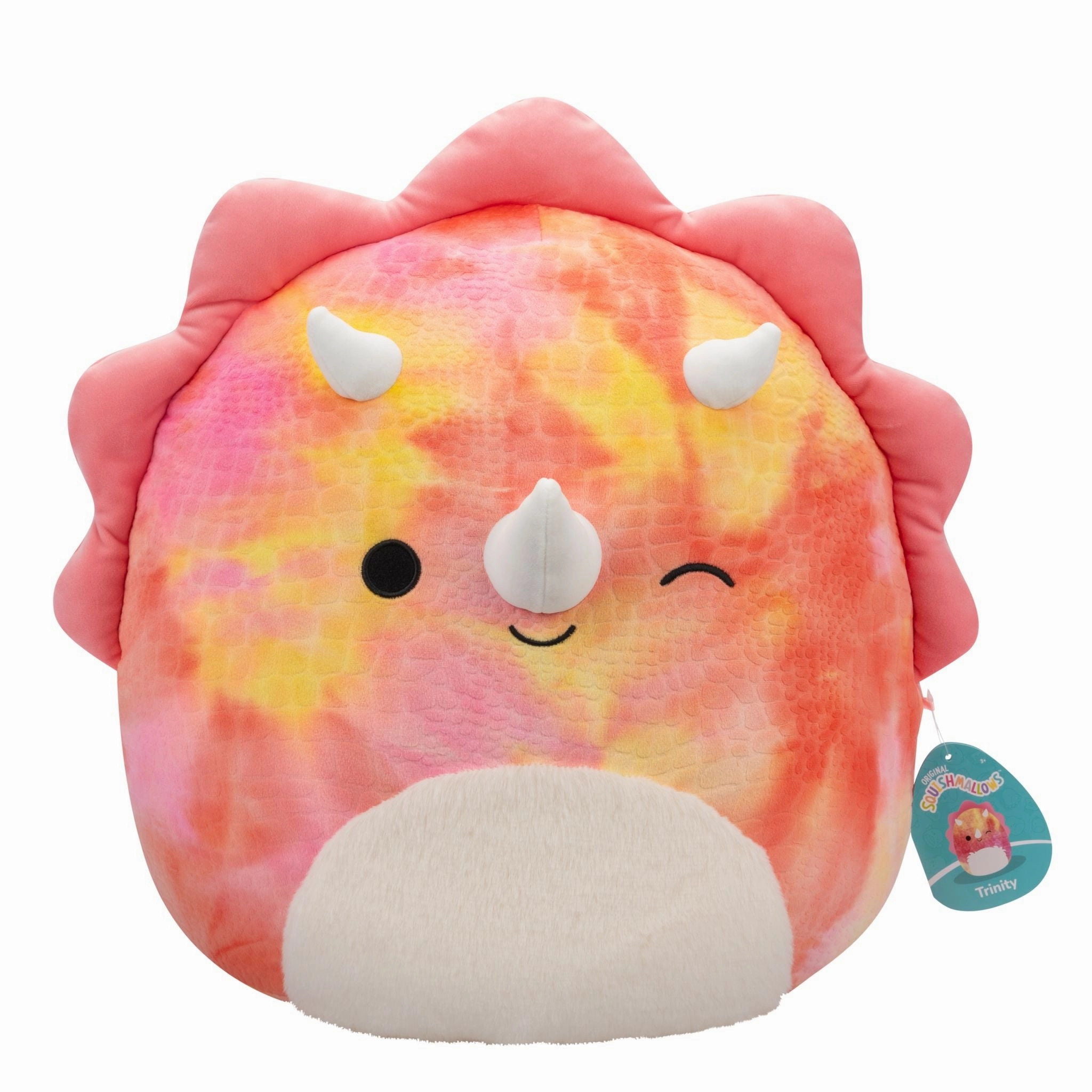 Squishmallows 16 Inch Plush Trinity The Pink Tye Dye Triceratops