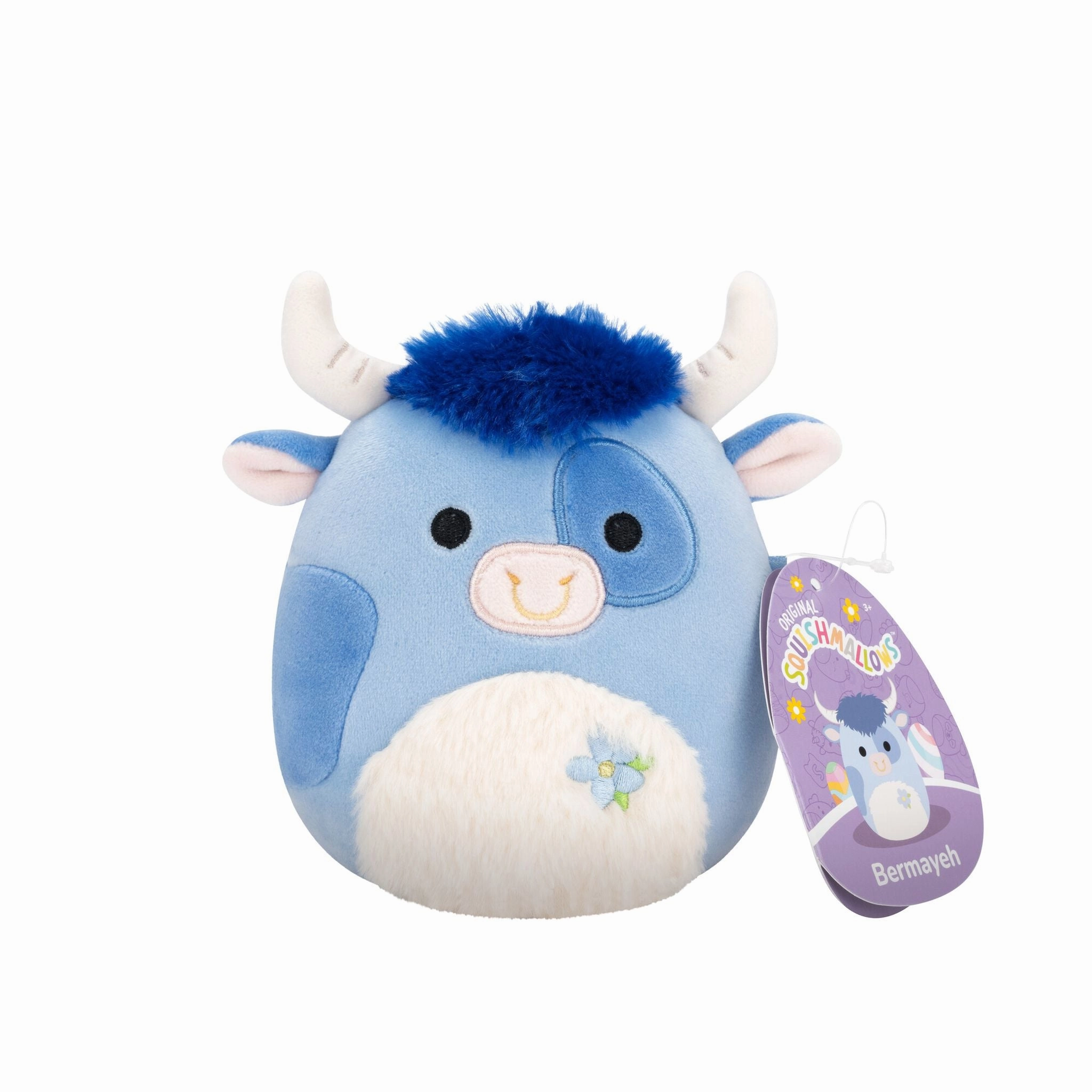 Squishmallows 7.5 Inch Little Plush Easter Beermayeh the Blue Bull