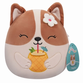 Squishmallows 7.5 Inch Plush Regina Brown And White Corgi