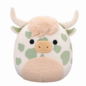 Squishmallows 7.5 Inch Plush S20 Celestino Sage Green Spotted Highland Cow With Fuzzy Belly