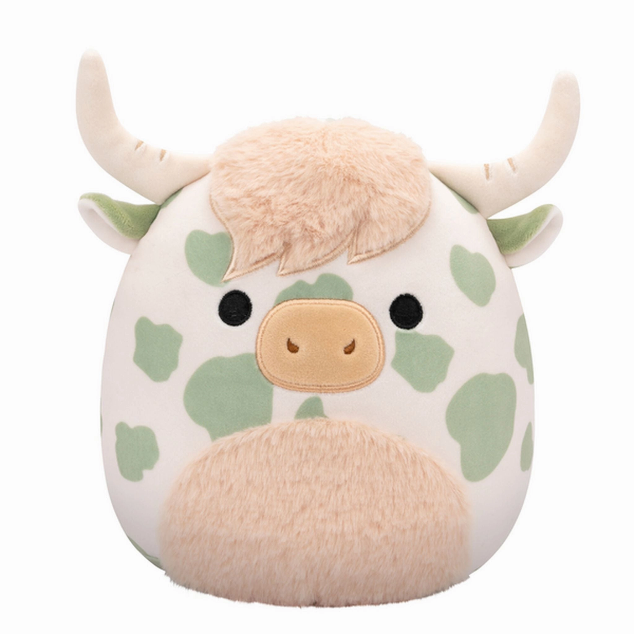 Squishmallows 7.5 Inch Plush S20 Celestino Sage Green Spotted Highland Cow With Fuzzy Belly