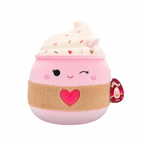 Squishmallows 7.5 Inch Plush Valentines Jenny the Winking Light Pink Latte
