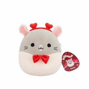Squishmallows 7.5 Inch Plush Valentines Rusty the Grey Rat