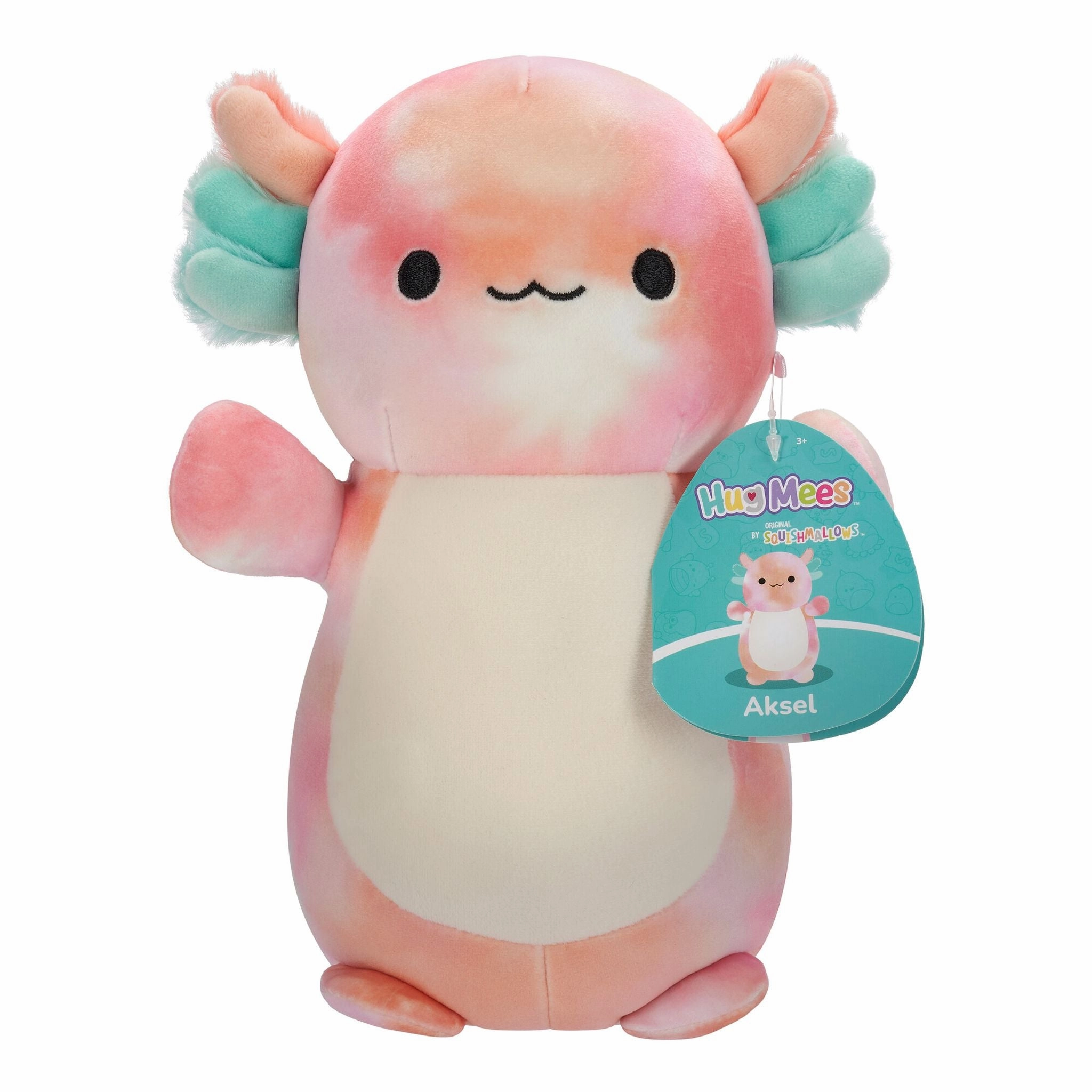 Squishmallows Hugmees 10 Inch Plush Aksel Peach TieDye Axolotl