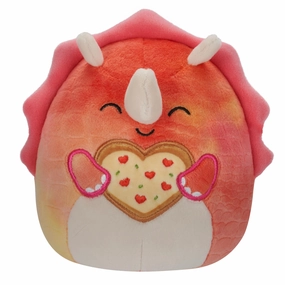 Squishmallows Valentines 7.5 Inch Plush Trinity The Pink Triceratops