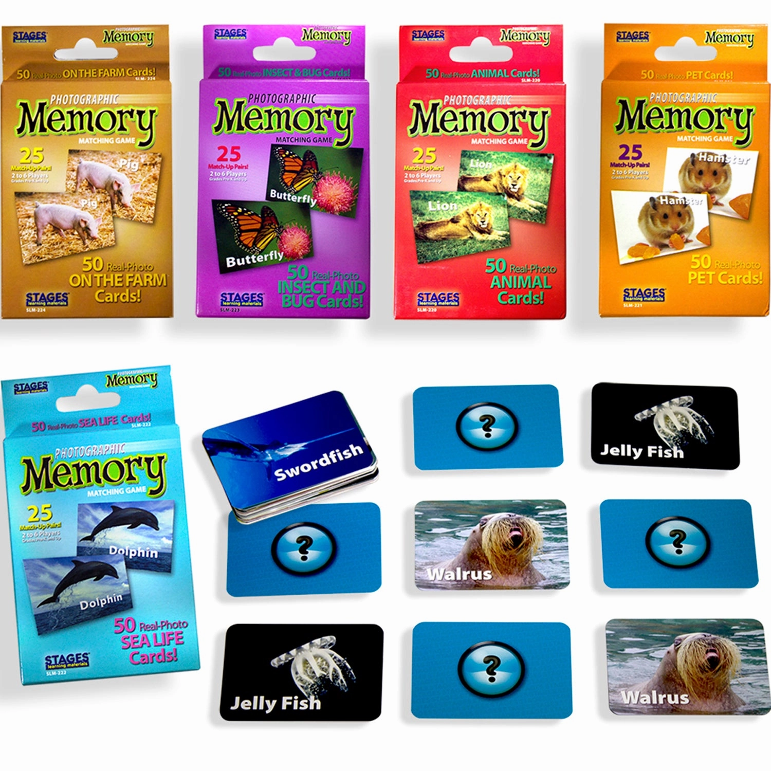 Stages Learning Animal Photographic Memory Matching Game Set - Educational Toy