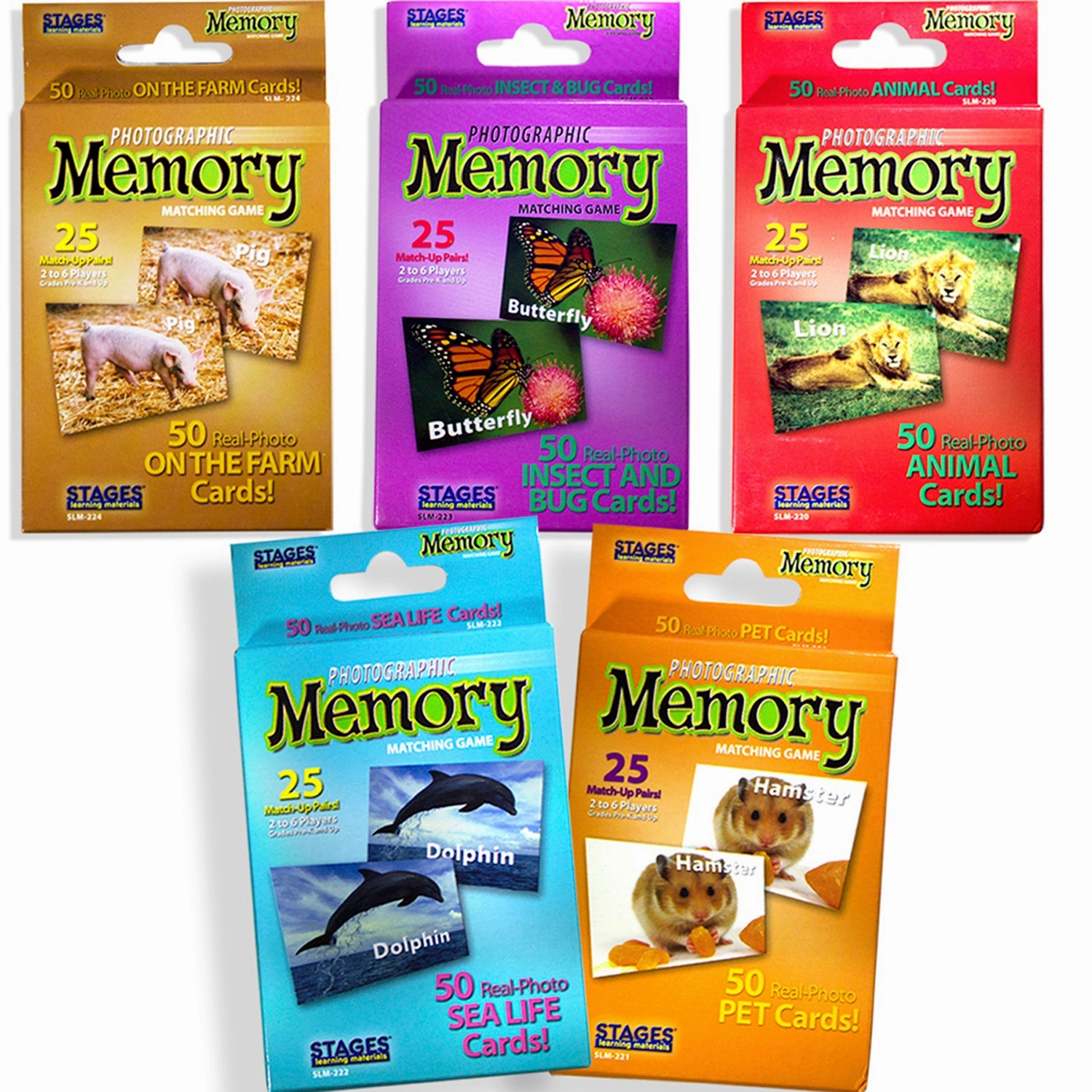 Stages Learning Animal Photographic Memory Matching Game Set - Educational Toy
