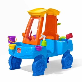 Step2 Car Wash Splash Center Kids Outdoor Water Table Toy for Toddlers, Blue/Orange
