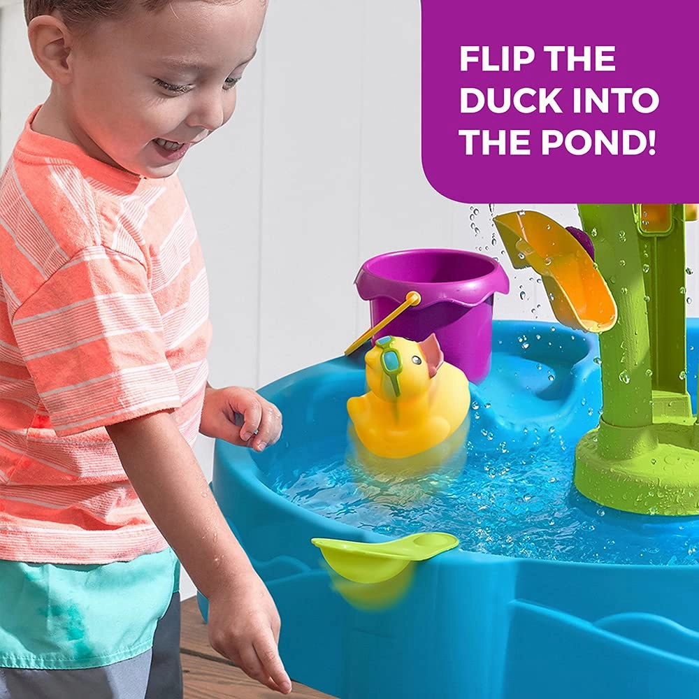 Step2 Summer Showers Splash Tower Water Table | Kids Water Play Table with 8-Pc Water Toy Accessory Set