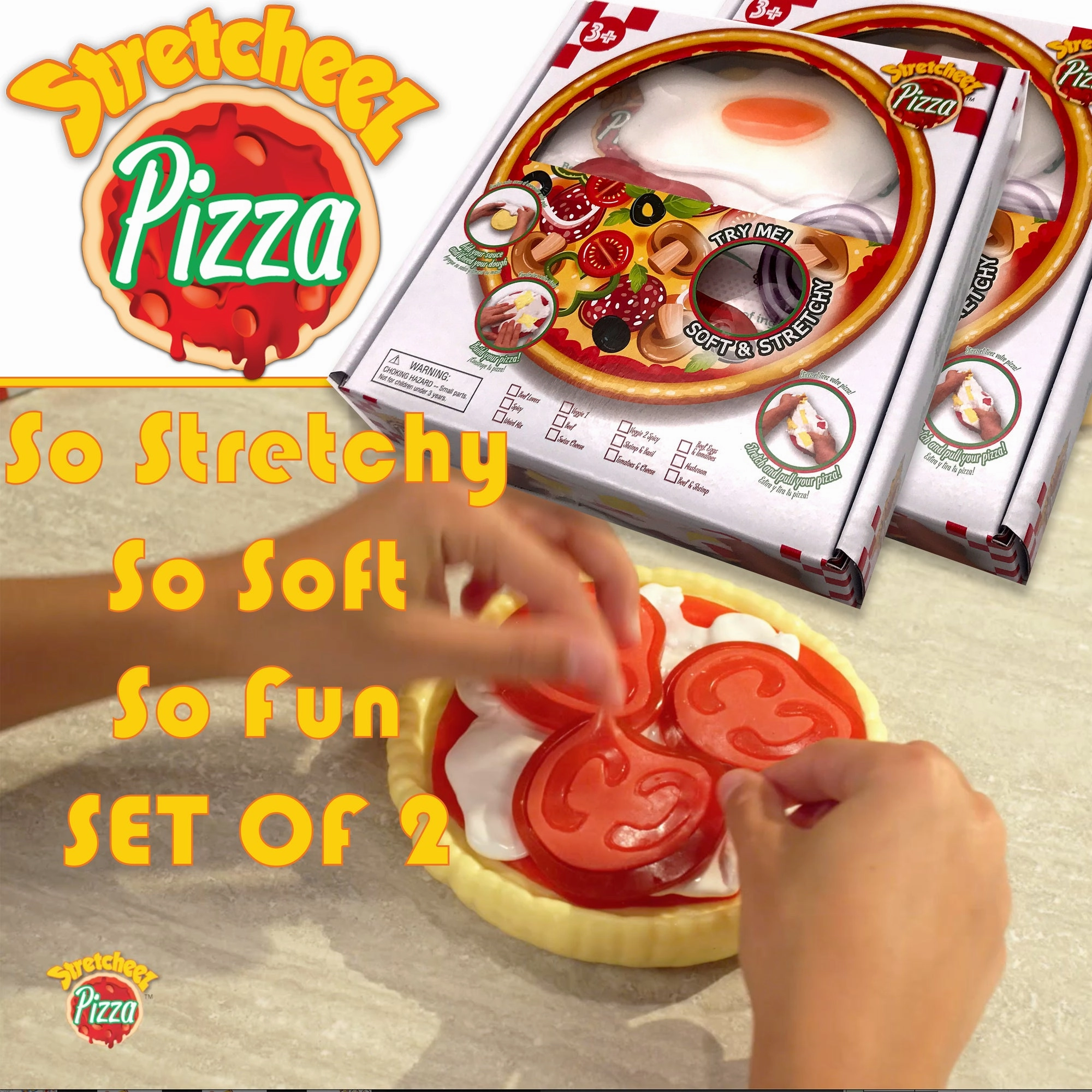 Stretcheez Pizza 2pk  Collectible Squishy Toy Food for Kids 3 