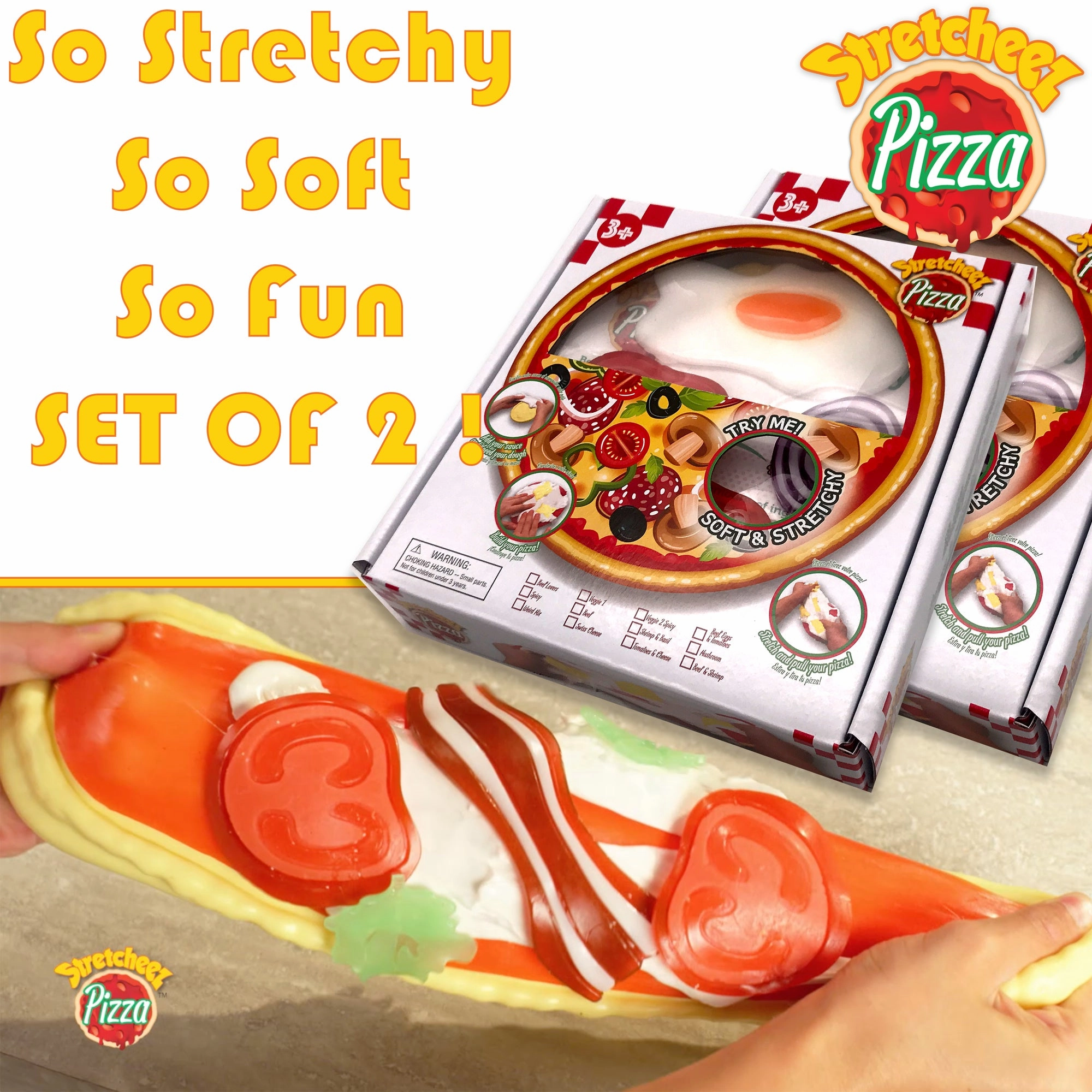 Stretcheez Pizza 2pk  Collectible Squishy Toy Food for Kids 3 