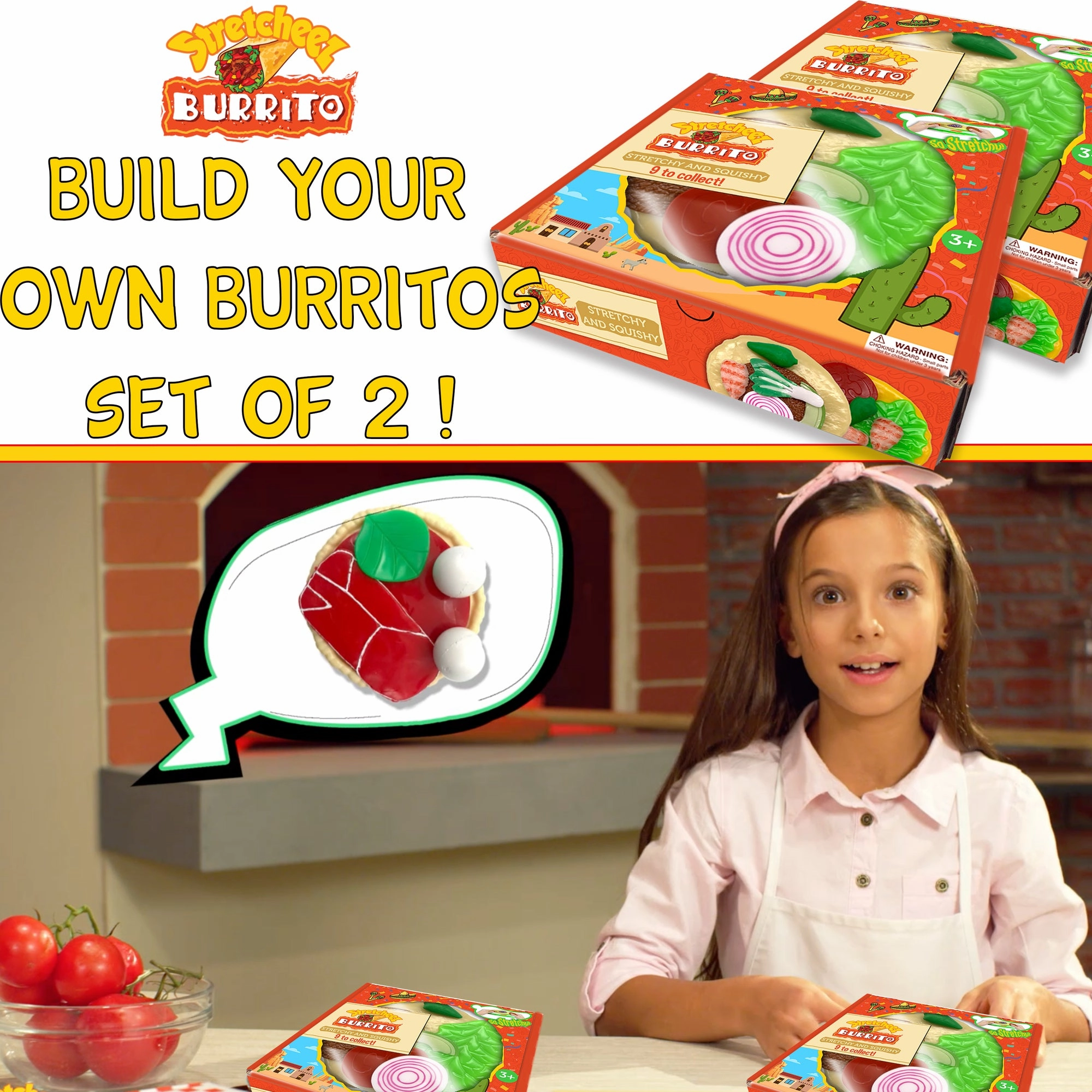 Stretcheez Surprise Burrito 2-Pack  Stretchy Play Food Set