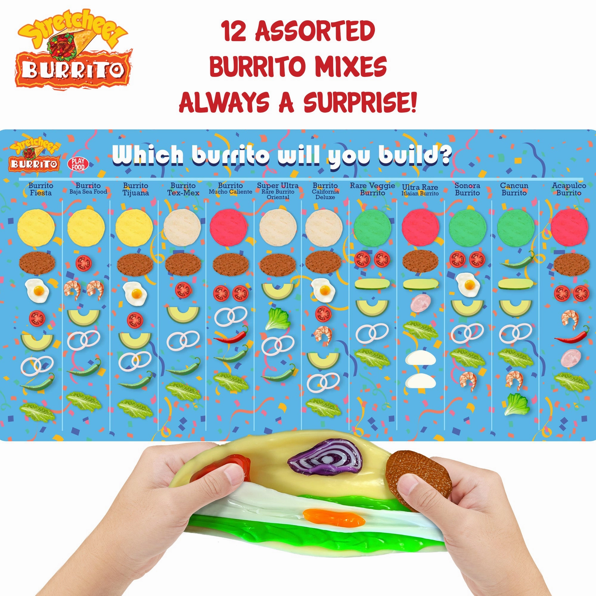 Stretcheez Surprise Burrito 2-Pack  Stretchy Play Food Set