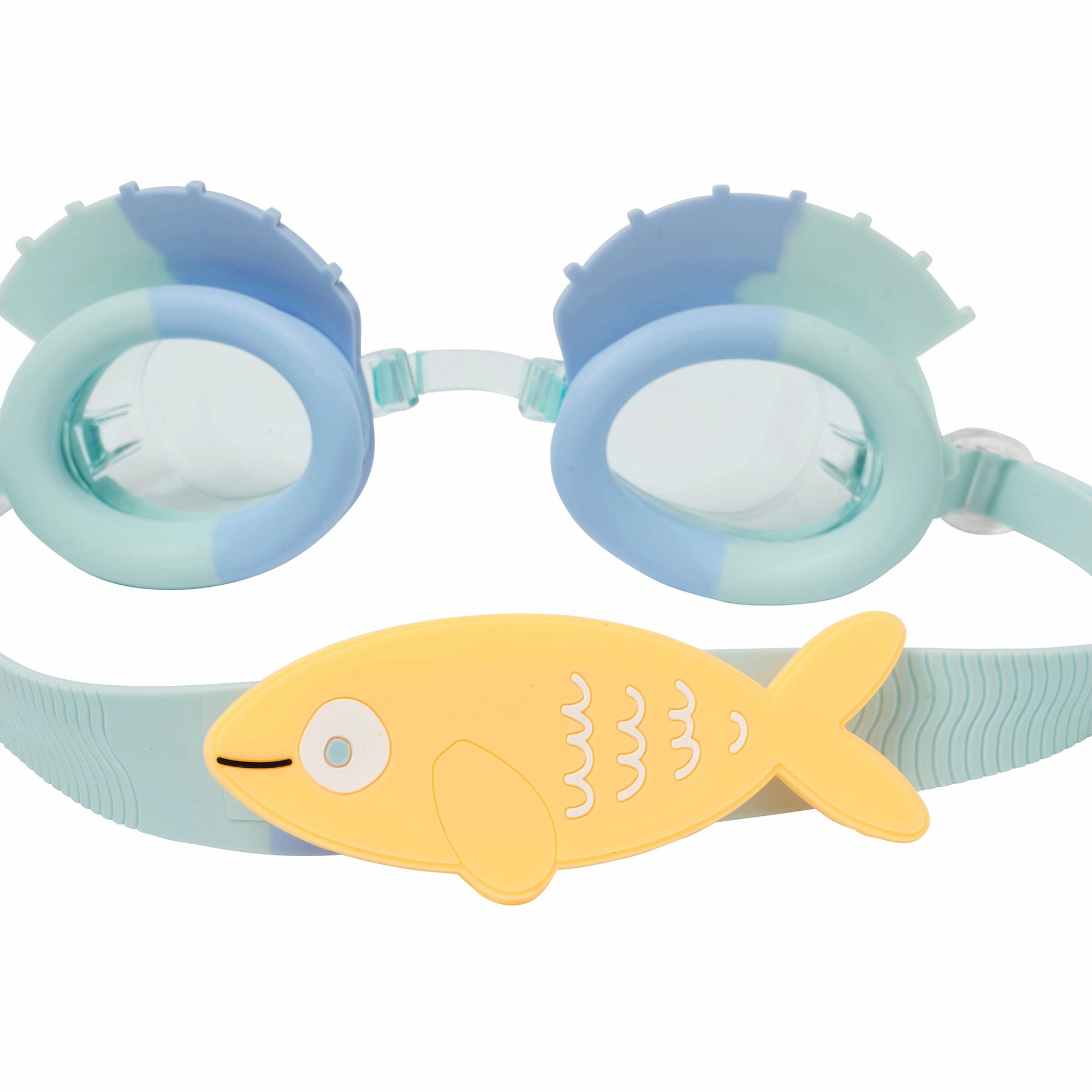 Sunnylife Aqua Blue Finn the Fish Kids Swim Goggles - One Size
