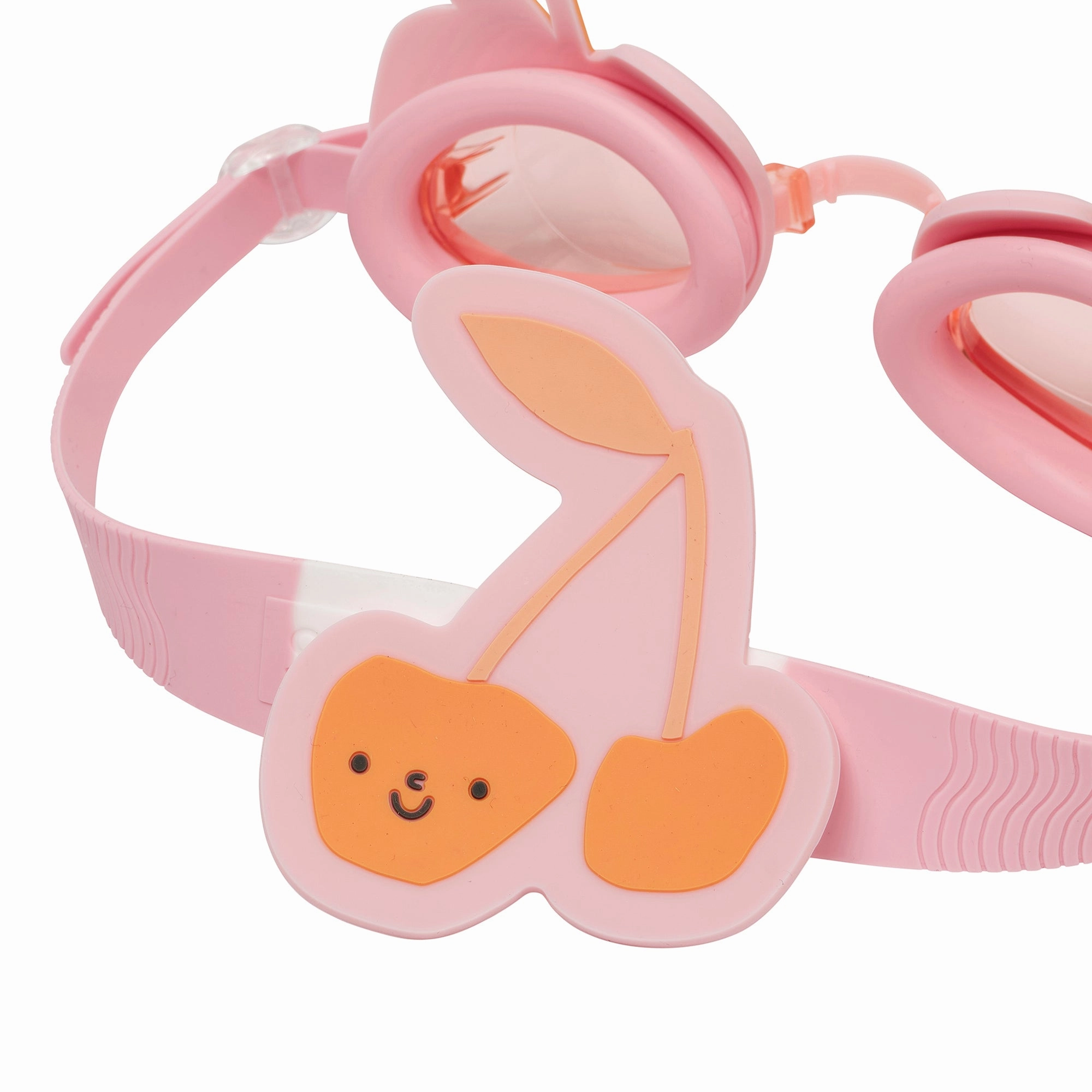 Sunnylife Cotton Candy Cherry Pink Kids Swim Goggles - 3D Cherry Band