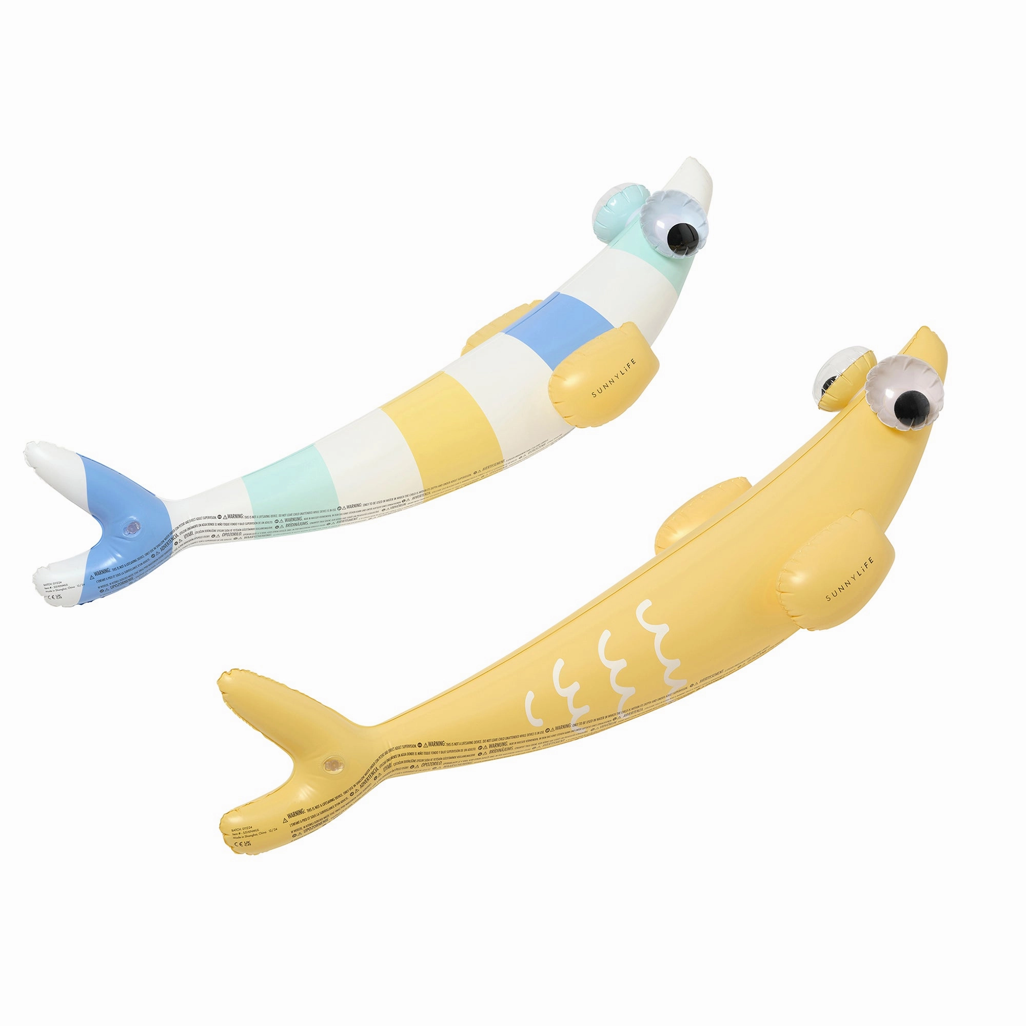Sunnylife Kids Inflatable Finn The Fish Pool Noodles, Set of 2