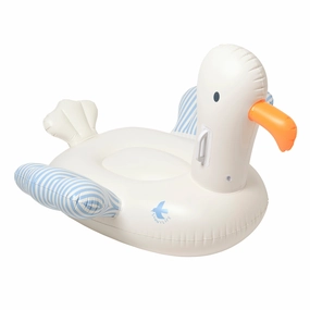 Sunnylife Kids Sid The Seagull Inflatable Ride-On Float - Blue Stripe