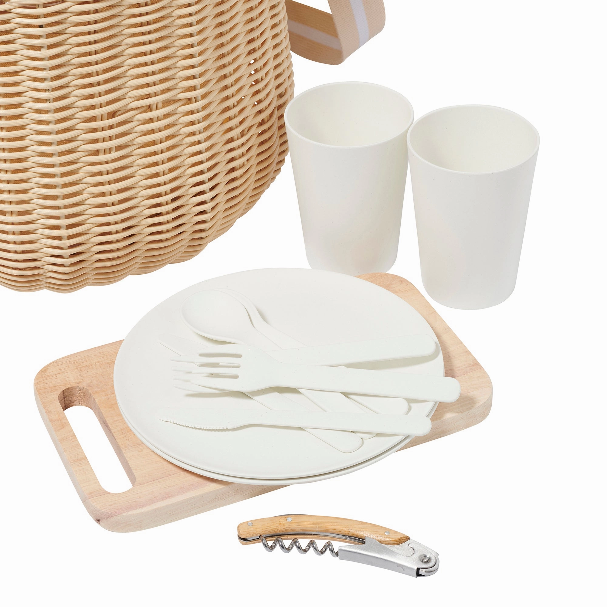 Sunnylife Large Picnic Basket Set - Le Weekend Natural