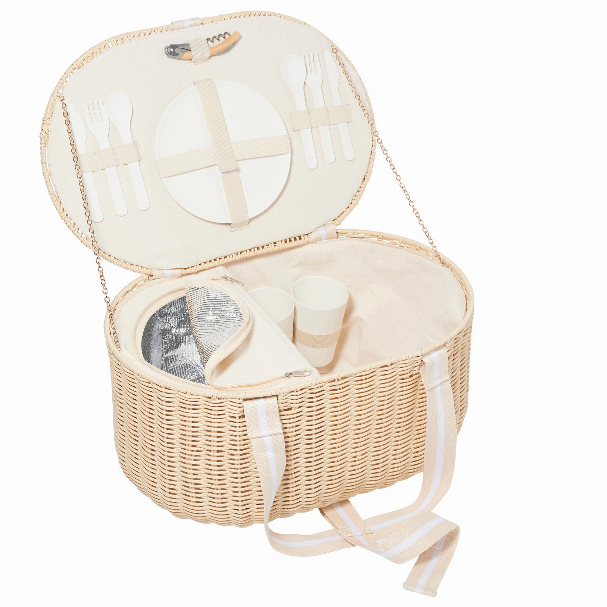 Sunnylife Large Picnic Basket Set - Le Weekend Natural