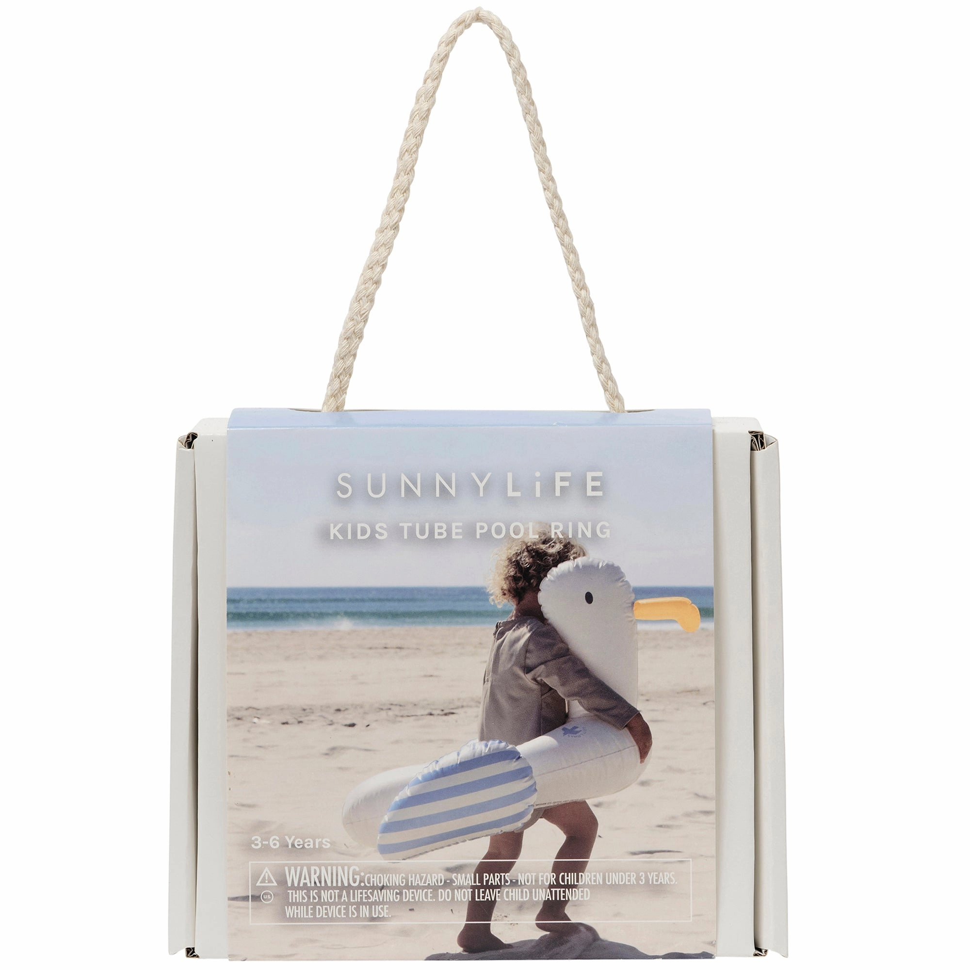 Sunnylife Sid The Seagull Inflatable Pool Ring - Blue Stripe