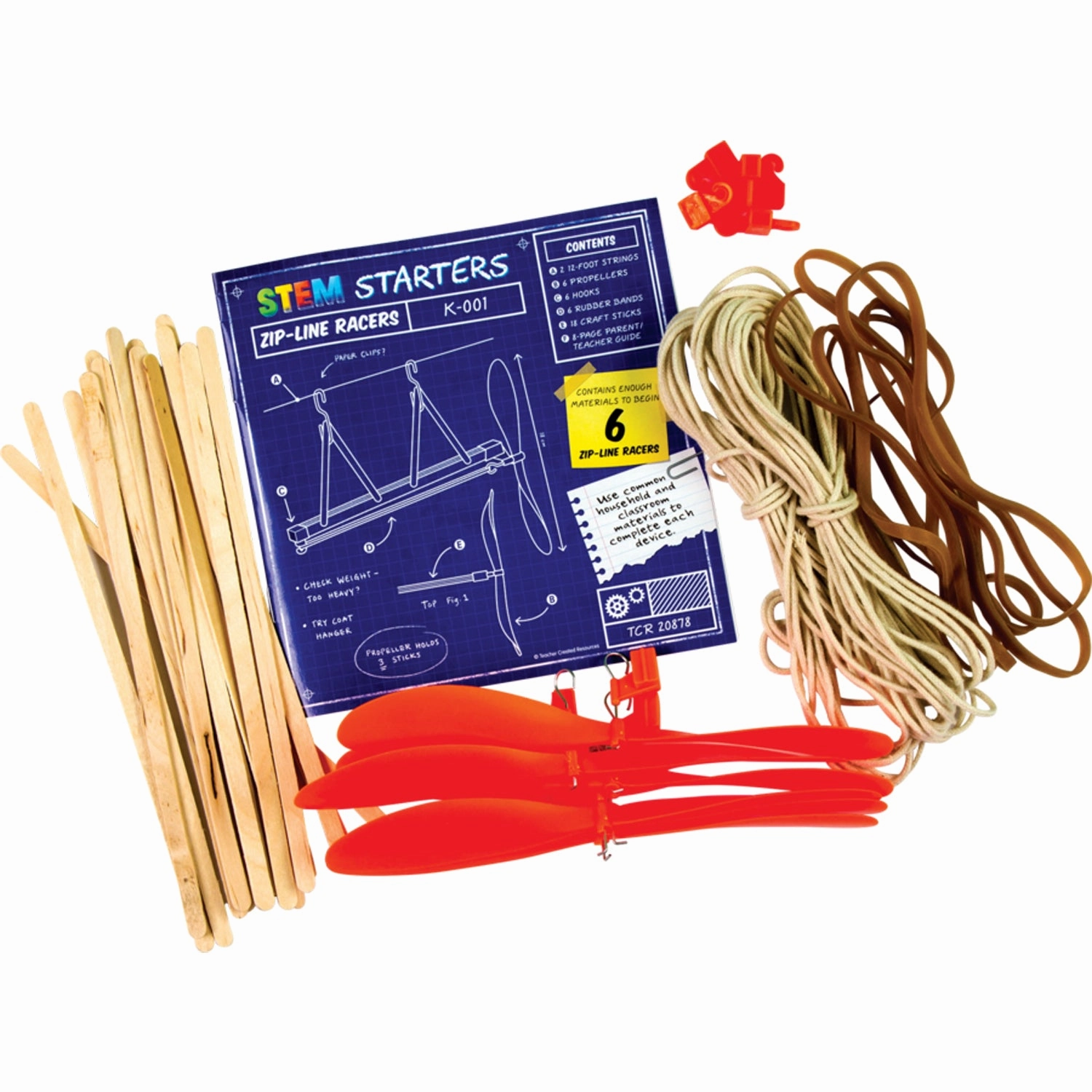Teacher Created Resources Zip-Line Racer STEM Starter Kit - Educational Science Toy