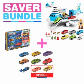 Teamsterz Aeroplane Transporter - Includes 16 Accessories   Teamsterz Racing Cars  - With 2 Colour Changing Cars - Bundle
