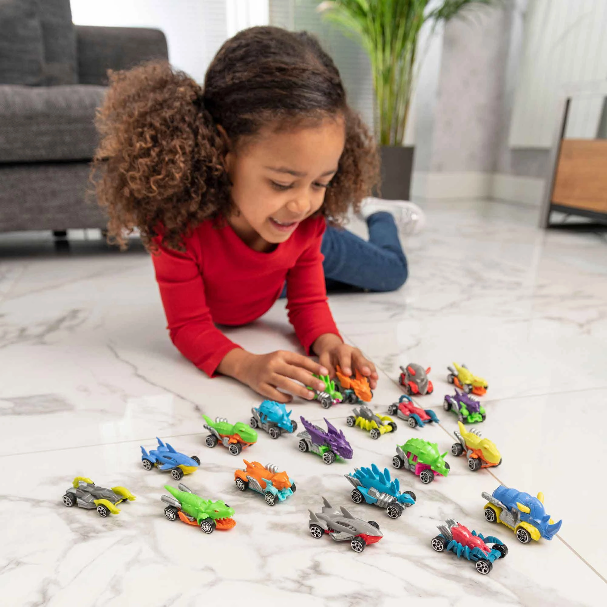 Teamsterz Beast Machine Dino Car Play Set - 10 Die-Cast Cars