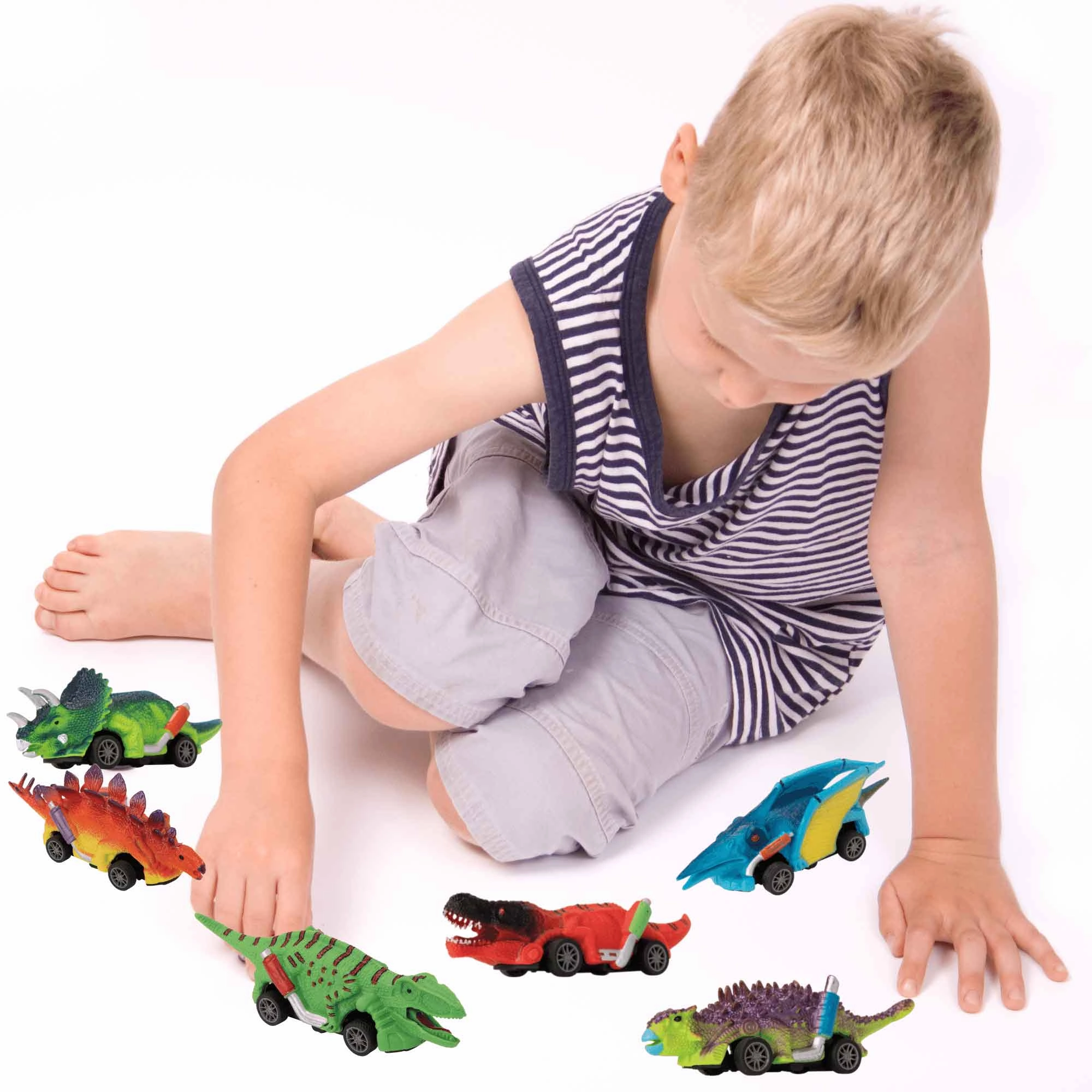 Teamsterz Beast Machine Pull-Back Dino Racers - 6 Cars Included