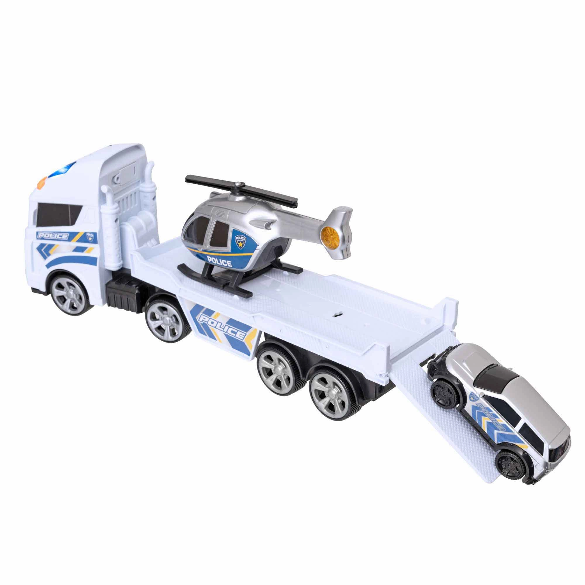 Teamsterz Mighty Machines Small Light & Sound Police Helicopter Transporter