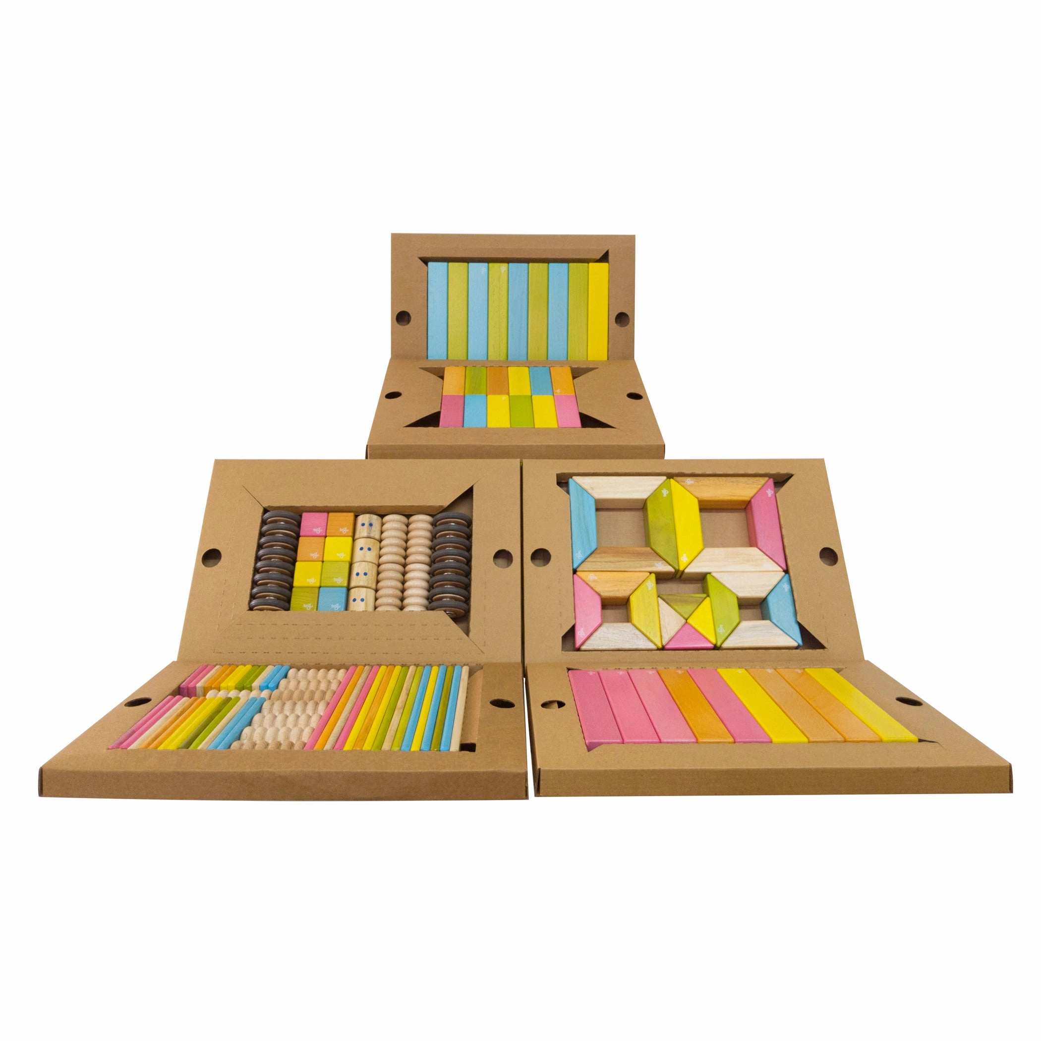 Tegu Classroom Magnetic Wooden Block Set, 130-Piece Educational Kit