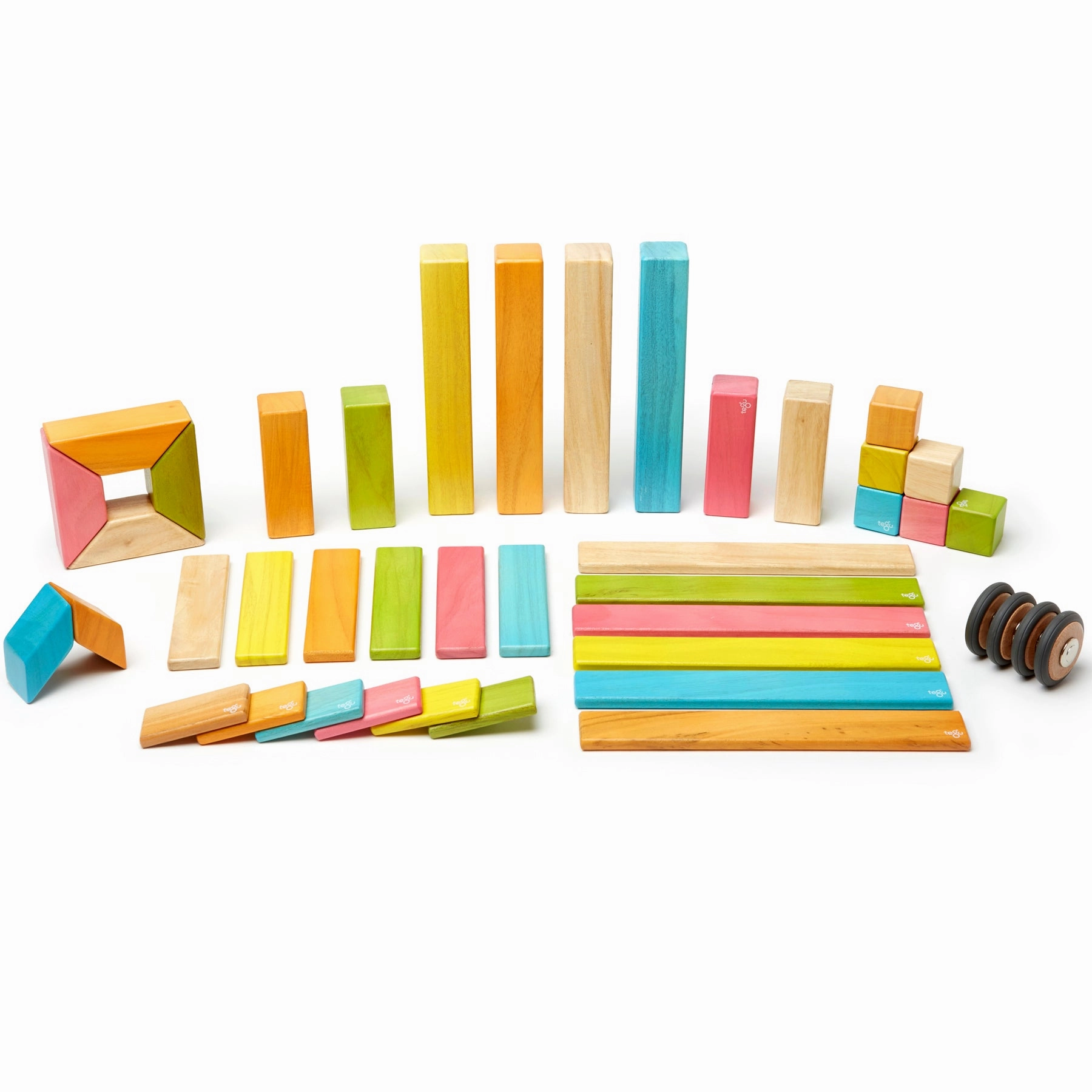 Tegu Magnetic Wooden Blocks, 42-Piece Set, Tints