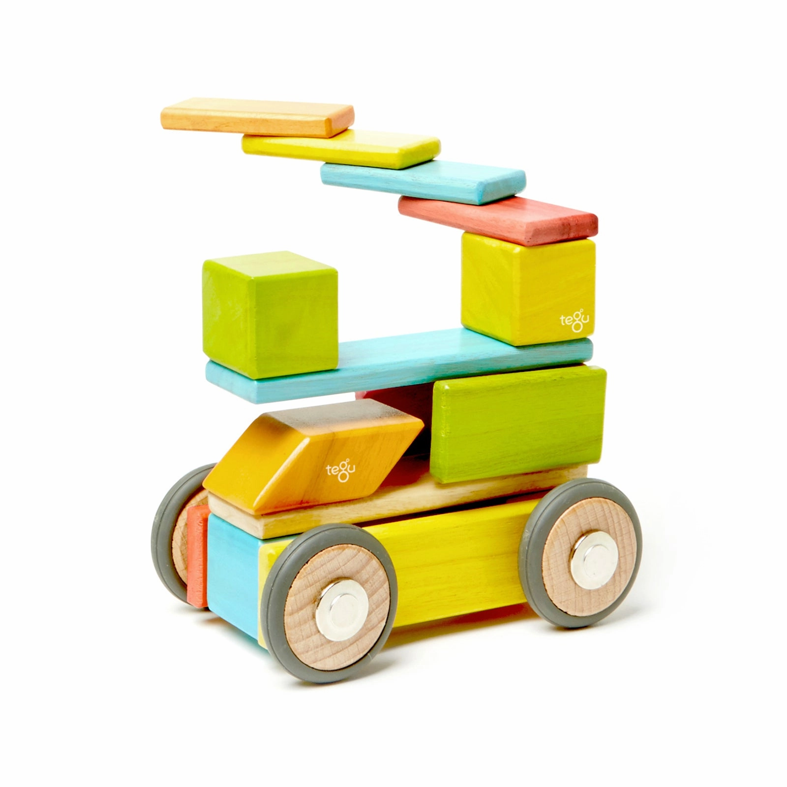 Tegu Magnetic Wooden Blocks, 42-Piece Set, Tints