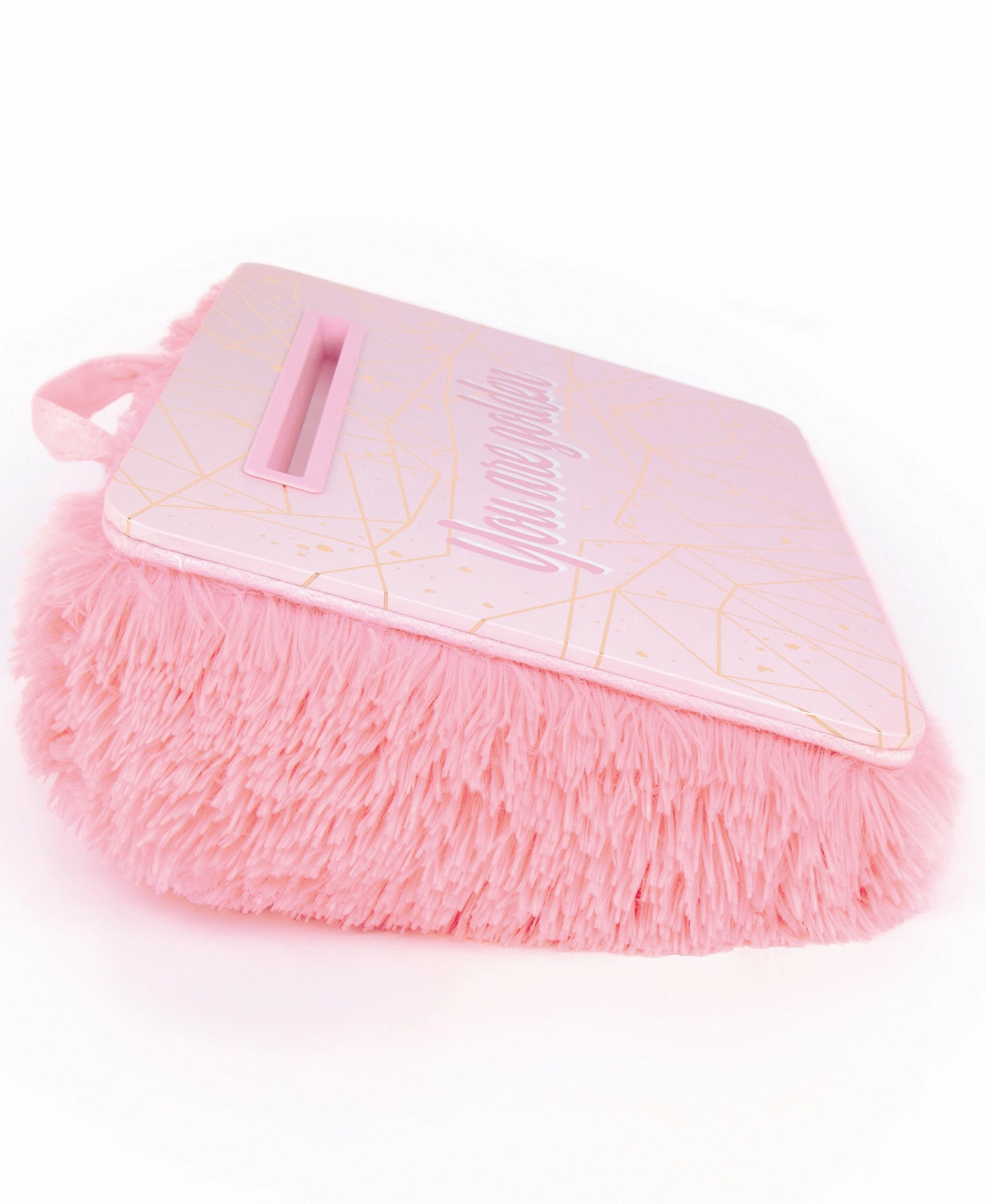 Three Cheers For Girls Deluxe Fur Lap Desk - Pink & Gold
