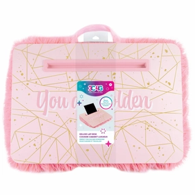 Three Cheers For Girls Deluxe Fur Lap Desk - Pink & Gold
