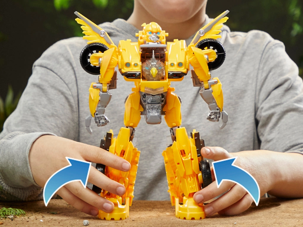 Transformers Rise of The Beasts Movie 10 Inch Beast Mode Bumblebee Converting Toy with Lights and Sounds for Ages 6 Years and Up