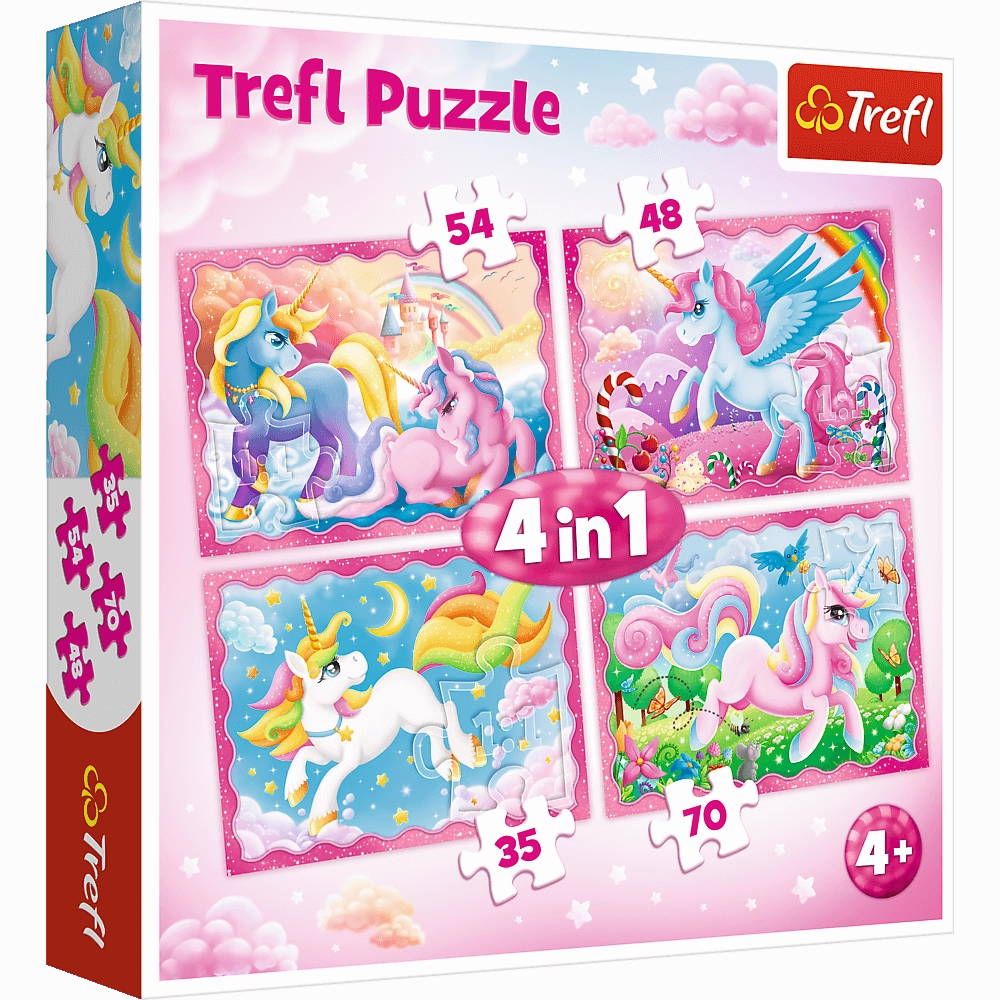 TREFL 4-IN-1 PUZZLE THE MAGICAL WORLD OF UNICORNS