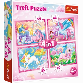 TREFL 4-IN-1 PUZZLE THE MAGICAL WORLD OF UNICORNS