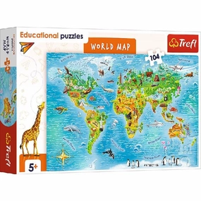 TREFL EDUCATIONAL 104 PIECE PUZZLE WORLD MAP