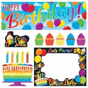 TREND Rainbow Birthday Learning Set - Reusable Dry-Erase Decorations