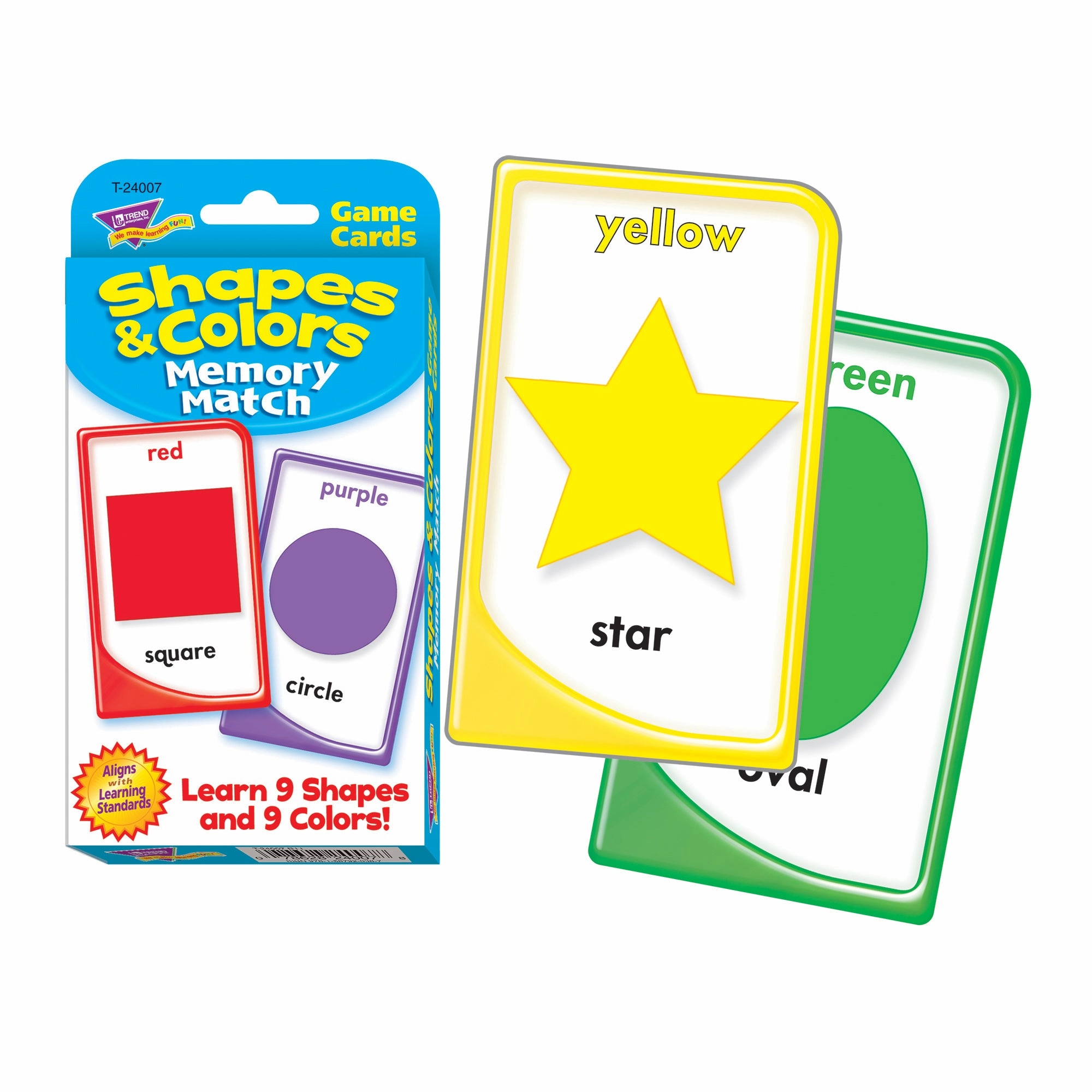 TREND Shapes and Colors Memory Match Challenge Cards - Educational Toy